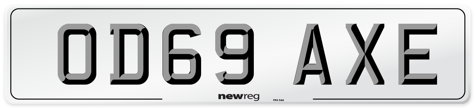 OD69 AXE Number Plate from New Reg